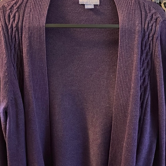 Karen Scott Sweaters - EUC Karen Scott Purple Cardigan Large Petite